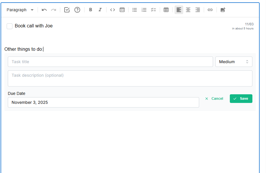 Inline Task
